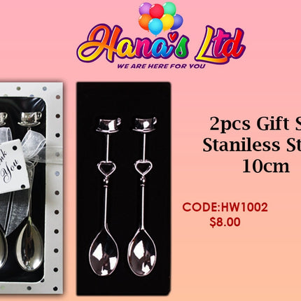 Gift Set Stainless Steal 2pcs 10cm (Code: HW1002) "PICK UP AT HANA'S LIMITED TAUFUSI" Hana's Limited 