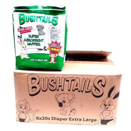 Bushtail Baby Diaper XL 6PACK "PICKUP FROM AH LIKI WHOLESALE" Baby Ah Liki Wholesale 