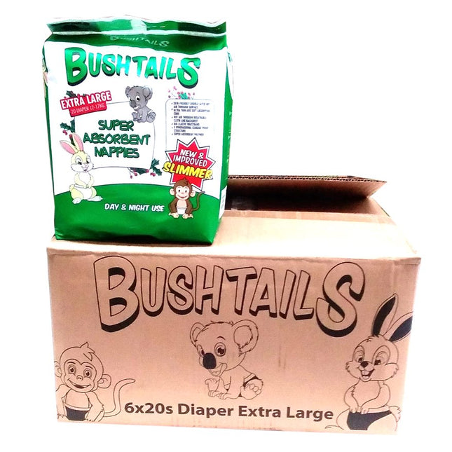 Bushtail Baby Diaper XL 6PACK "PICKUP FROM AH LIKI WHOLESALE" Baby Ah Liki Wholesale 