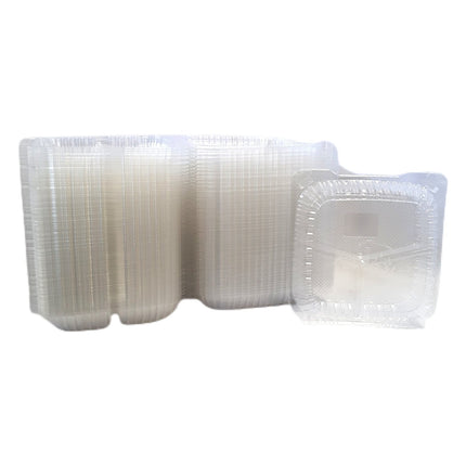 Clear Lunchbox [Ipu mo Faalavelave] 24 By 23.5 By 7.2cm (200pcs By 55g) 3 Compartment "PICKUP FROM AH LIKI WHOLESALE" - Samoamarket.com