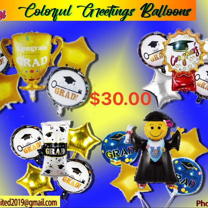 Colorful Greetings Balloons "PICK UP AT HANA'S LIMITED TAUFUSI" - Samoamarket.com