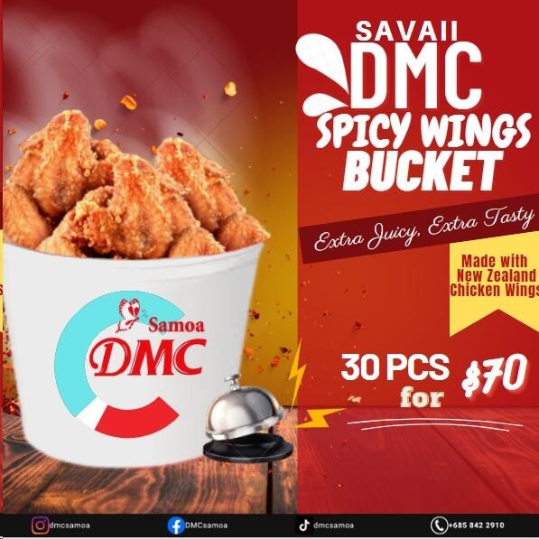 Savaii DMC Spicy Wings Bucket "PICKUP FROM DMC SAVAII ONLY" DMC SAVAII 