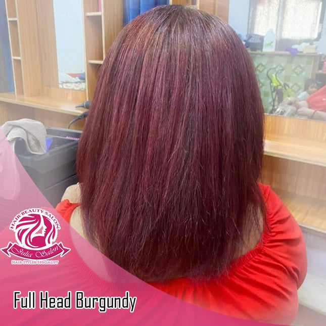 Full Head Burgundy "ORDERS PROCESS AT JULIA'S SALON VAITELE SHOP #22" - Samoamarket.com