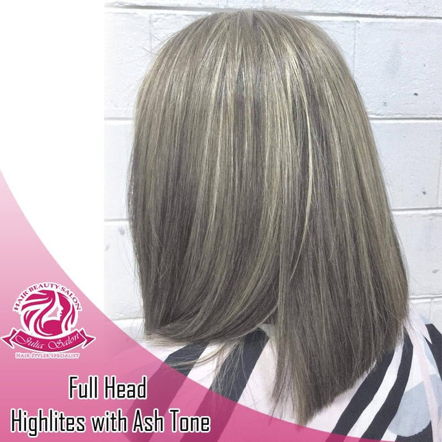 Full Head Highlites with Ash Tone "ORDERS PROCESS AT JULIA'S SALON VAITELE SHOP #22" - Samoamarket.com