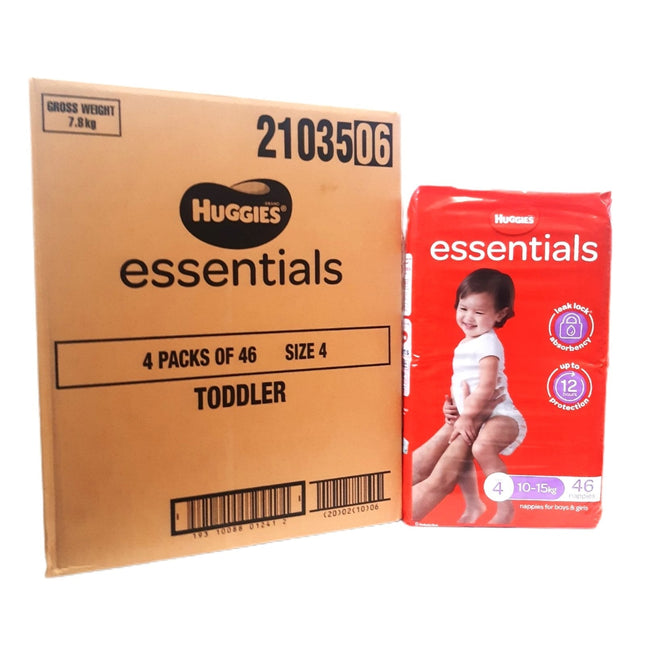 Huggies Nappy Essential Toddler Size4 46 By 4 (21035) "PICKUP FROM AH LIKI WHOLESALE" - Samoamarket.com
