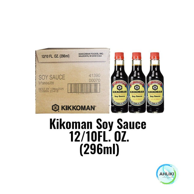 Kikkoman Soy Sauce 10oz By 12 Case (19062) "PICKUP FROM AH LIKI WHOLESALE" - Samoamarket.com