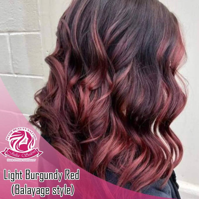 Light Burgundy Red "ORDERS PROCESS AT JULIA'S SALON VAITELE SHOP #22" - Samoamarket.com