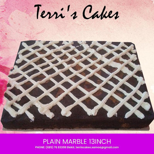 Marble Cake 13" - Plain Cake [NO DECORATIONS/NO WRITING POSSIBLE] Pickup from Terri's Cakes, Taufusi [24 hours notice required] - Samoamarket.com