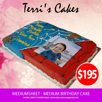 MEDIUMSHEET - Medium Birthday Cake from Terri's Cakes, Taufusi (24HRS NOTICE REQUIRED, PICKUP UPOLU ONLY) - Samoamarket.com