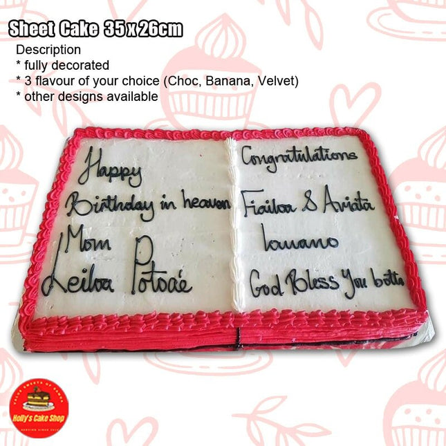 Sheet Cake #5 35x26cm "PICK UP AT VAITELE MARKET SHOP #R8, UPOLU" - Samoamarket.com