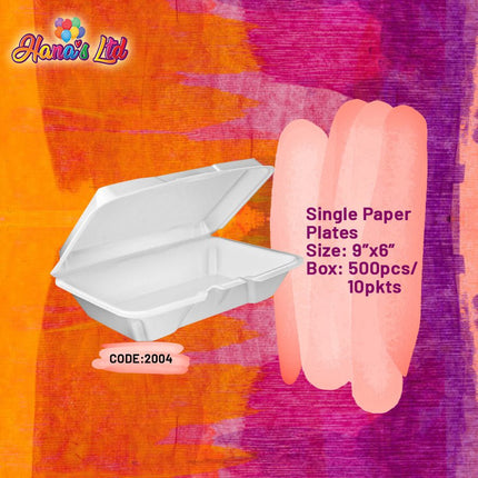 Single Paper Plate 9"x6" Box:500pcs/10pkts "PICK UP AT HANA'S LIMITED TAUFUSI" - Samoamarket.com
