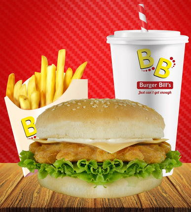 Small Chicken Burger Meal "PICKUP FROM BURGER BILLS VAITELE ONLY" - Samoamarket.com