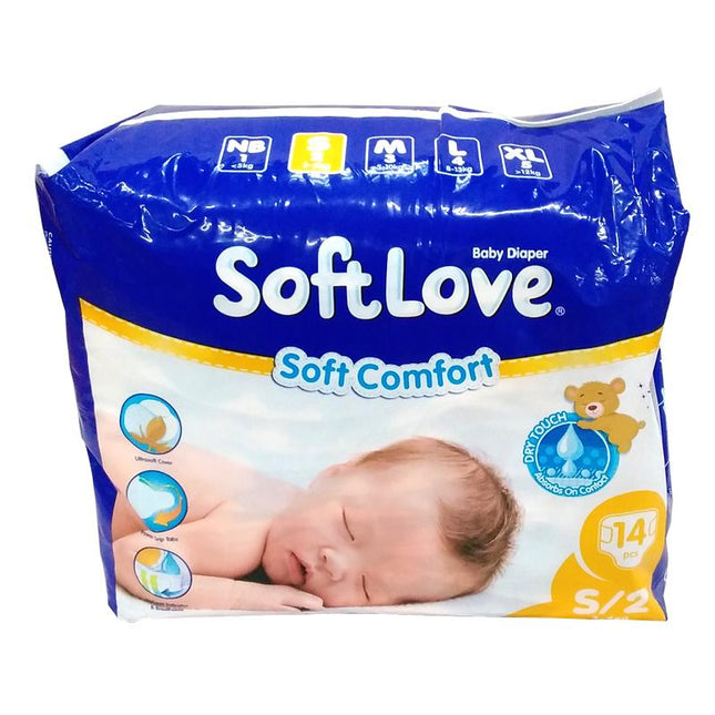 SOFTLOVE Diaper Nappies Small 14's x 6PACK [NOT AVAIL AT SALELOLOGA & TAUFUSI] "PICKUP FROM AH LIKI WHOLESALE" - Samoamarket.com