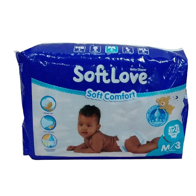 SOFTLOVE S/Comfort Diaper Nappies Medium 36pcs by 3PACK [NOT AVAIL AT HQ] "PICKUP FROM AH LIKI WHOLESALE" - Samoamarket.com