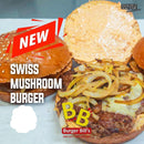 Swiss Mushroom Burger Meals Small "PICKUP AT 8:00AM TO 6:00PM FROM BURGER BILLS FUGALEI OR VAITELE" Burger Bills Restaurant Fugalei/Vaitele 