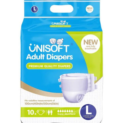 Unisoft Adult Diaper Large 10pcs By 10 Pack [NOT AVAIL AT SALELOLOGA BRANCH] "PICKUP FROM AH LIKI WHOLESALE" - Samoamarket.com